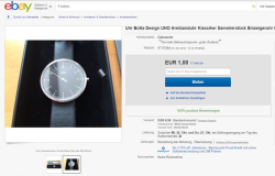 2014-10-18 Auktion : Uhr Botta Design UNO Einzeigeruhr  EUR 140,00 [ 15 Gebote ]