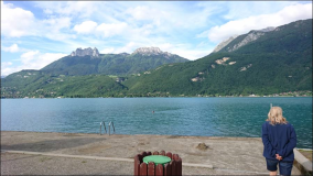 Erster Blick auf den Lac d Annecy, Frankreich